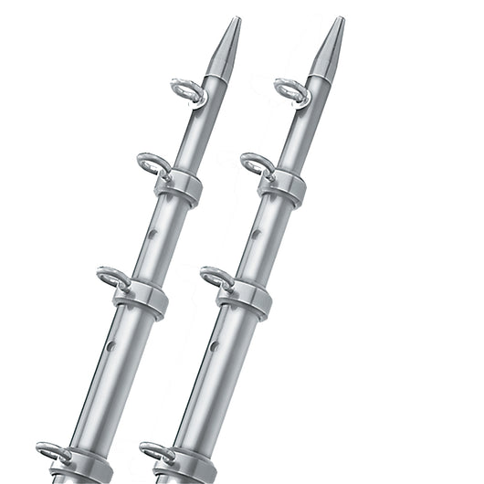 TACO 15' Silver/Silver Outrigger Poles - 1-1/8